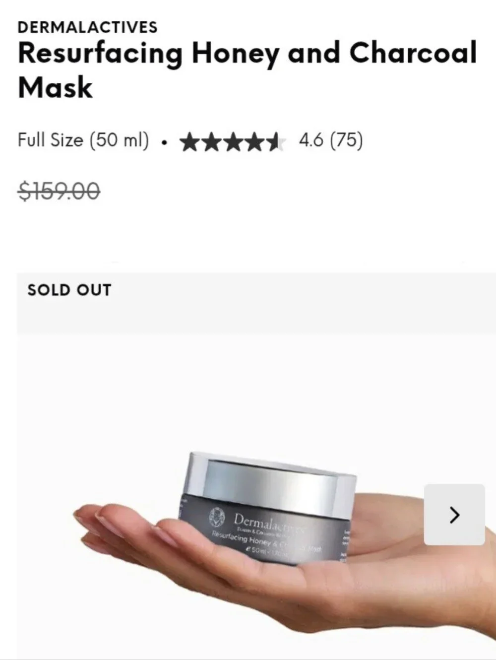 🎉2•$20/3•$28🎉 DERMALACTIVES Resurfacing Honey & Charcoal Mask